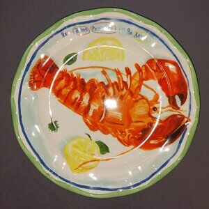 Anthropologie Nathalie Lete Lobster Les Bons Produits De La Mer 10” Plates set 5